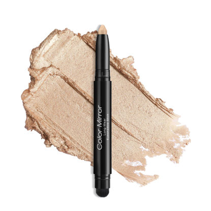 Picture of Color Mirror Cream Waterproof Hypoallergenic Eyeshadow Stick, long wear Metallic Glitter Matte Eye Shadow Pencil With Makeup Brush, Eye Brightener, 03 Gold Dust Shimmer