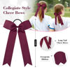 Picture of DEEKA 16 PCS Maroon Collegiate Style Cheer Bows for Girls Teens Softball Cheerleader Sports
