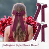 Picture of DEEKA 16 PCS Maroon Collegiate Style Cheer Bows for Girls Teens Softball Cheerleader Sports
