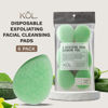 Picture of KOL Face Scrubber, Cucumber Infused Exfoliating Facial Cleansing Pads, Disposable Exfoliator Face Sponge for Daily Cleaning and Makeup Removal, 6 Count