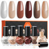 Picture of modelones Nail Polish 6 Colors Brown Nude Silver Glitter Nail Polish Set Skin Tone Spring Collection Quick Dry Mini Nail Polish Manicure DIY Nail Art Salon Home Gift For Women Girl