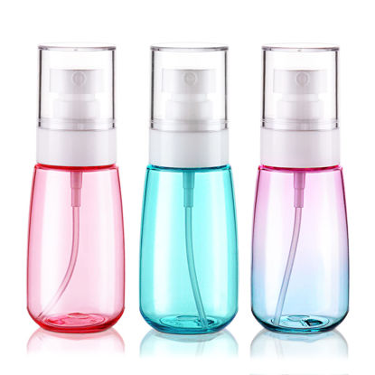 Picture of Cosywell Travel Spray Bottle TSA Approved 2oz 60ml 3 Pack Leak Proof Fine Mist Empty Plastic Refillable Spray Bottle for Perfume Essential Oils Toners Rose Water Cosmetics (3color)