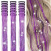 Picture of ZYXQZYX Hair Tinsel Kit Pack of 18 Pcs Hair Tinsel Clip in 19.6Inch Glitter Tinsel Hair Extensions Heat Resistant Clip in Hair Tinsel Sparkle Fairy Hair Accessories for Kids Girls Women (Purple)