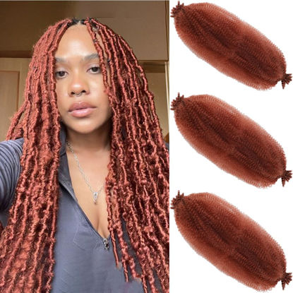 Picture of Springy Afro Twist Hair 20 Inch 3 Packs Pre Fluffed Marley Twist Braiding Hair for Black Women (20 inch, 350#)