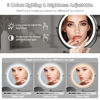 Picture of Rocollos Rechargeable Wall Mounted Lighted Makeup Mirror, 8 Inch Double-Sided LED Vanity Mirror 1X/10X Magnification,3 Color Lights Touch Screen Dimmable 360°Swivel 13 Inch Extendable