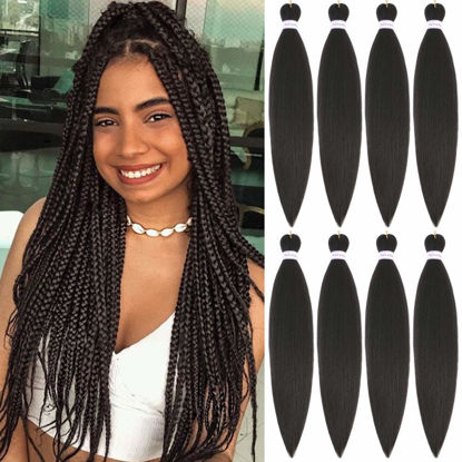 Picture of Alrence Pre Stretched Braiding Hair Long Braid 30 Inch 8 Packs Professional Braiding Hair Extensions Synthetic Crochet Twist Braids (30 Inch,4#)
