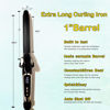 Picture of abp 1 Inch Curling Iron Extra Long Barrel with Ceramic Coating for Long/Medium Hair,LED Display Instant Heat up to 450°F with clamp,Hair Waving Style Tool Girls & Women