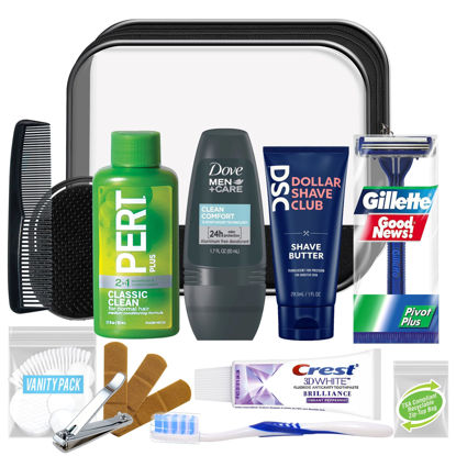 Picture of Convenience Kits International Men’s Super Deluxe, 16-Piece Kit with Travel Size TSA Compliant Essentials in Reusable Zippered Toiletry Bag