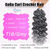 Picture of 7 Packs GoGo Curl Crochet Hair 10 Inch Short Curly Crochet Hair for Women Beach Curl Water Wave Deep Twist Crochet Braids Synthetic Braiding Hair Extensions (10 Inch, TGRAY)