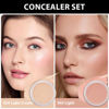 Picture of Kaely 2Pcs Pot Concealer Full Coverage Set,under Eye Brightener Concealer for Conceals Dark Circles,Waterproof Foundation Face Makeup Brush Kit,Color Correcting Concealer,02+04