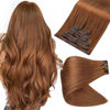 Picture of Full Shine Real Hair Extensions Clip In Human Hair Copper Seamless Human Hair Clip In Extensions Auburn Brown Seamless Hair Extensions Short Clip In Hair Extensions For Women 12 Inch 95 Grams 8 Pcs