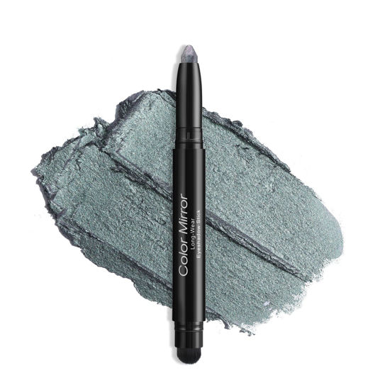 Picture of Color Mirror Cream Waterproof Hypoallergenic Eyeshadow Stick, long wear Metallic Glitter Matte Eye Shadow Pencil With Makeup Brush, Eye Brightener, 51 Diamond Metallic