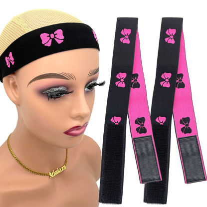 Picture of Atimiaza 2 Pcs Elastic Bands for Wig, Lace Melting Bow Tie Band, Edge Wrap to Lay Edges (Pack of 2)