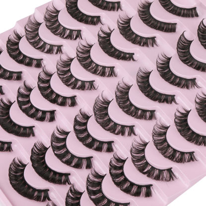 Picture of Eyelashes 20 Pairs Russian Strip Lashes 5 Styles Fluffy Wispy False Eyelashes Look like Extensions by Yawamica