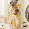 Picture of Aveniee 360° Rotating Makeup Organizer for Vanity, Upagraded Perfume Skincare Bathroom Counter Organizers with Brush Divider, 3 Tier Spinning Lipstick Cosmetic Makeup Lotion Storage Organizer(Gold)