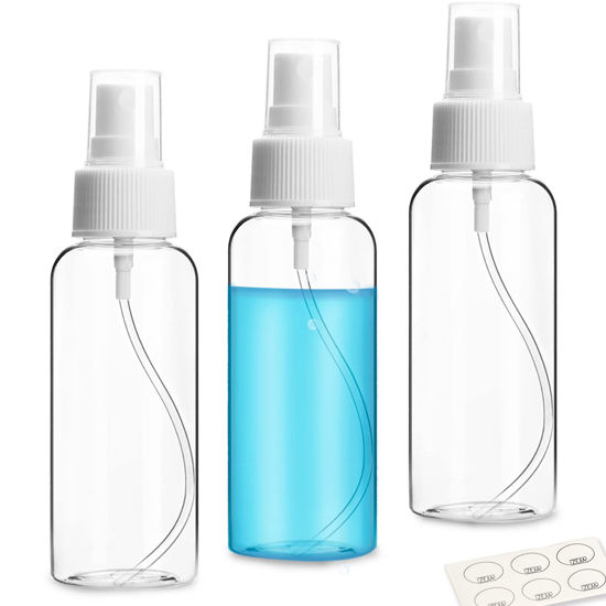 Picture of ZEJIA 3 Pack Small Spray Bottle, 2.7oz/80ml Travel Spray Bottle, Empty Fine Mist Spray Bottles, Refillable Mini Spray Bottles with Labels