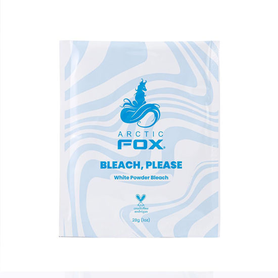Picture of ARCTIC FOX Bleach Please, White Powder Bleach Individual Sachet 28g (1oz) for touch ups, highlights, or small applications like money pieces.
