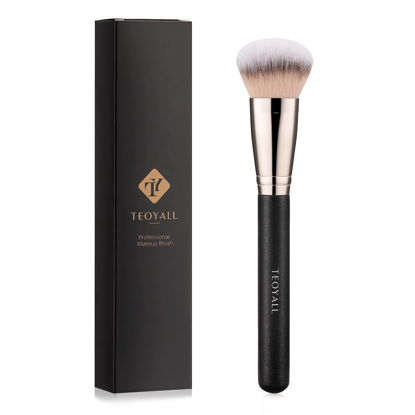 Picture of TEOYALL Domed Foundation Brush, Soft Dense Synthetic Bristles Blending Brush for Liquid Cream Foundation Bronzer Contour