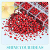 Picture of 12100Pcs Red Rhinestones for Crafting with 3Pcs 10ml B7000 Jewelry Glue, 2 Boxes Flatback Crystals Diomand for Bedazzling Crafts DIY Nail Art Makeup，Resin Gems for Clothing Shoes