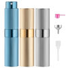 Picture of LISAPACK Perfume Travel Refillable Bottle: Atomizer Cologne Spray for Men Portable - Mini Sprayer Empty for Refill - Small Size 8ML Striped (Silver, Gold, Blue)