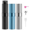 Picture of LISAPACK Perfume Travel Refillable Bottle: Atomizer Cologne Spray for Men Portable - Mini Sprayer Empty for Refill - Small Size 8ML Striped (Black, Silver, Blue)