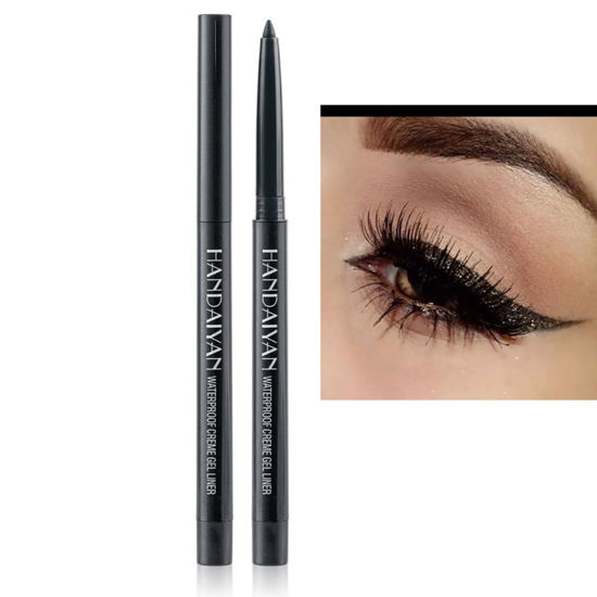 Picture of ONarisae eyeliner pencil retractable eyeliner creamy pigmented smudge proof eye liner pen Shimmer Black