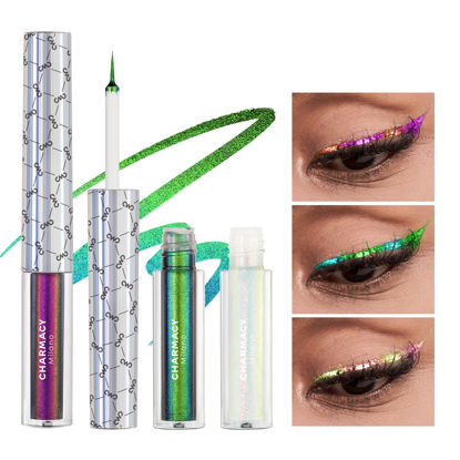 Picture of CHARMACY Chameleon Liquid Eyeliner, Liquid Glitter Eyeliner, Highly Pigmented, Metallic Intense MultiColor Shifting waterproof Eyeliner, Ultra-Fine Tip, Longwearing, Smudge-proof (#SET3-903/905/908)