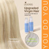 Picture of DOORES Clip in Hair Extensions, Dark Blonde Highlighted Bleach Blonde 110g 7pcs 14 Inch, Seamless Clip in Hair Extensions Real Human Hair Skin Weft Straight Hair Invisi Edge Hair Extensions
