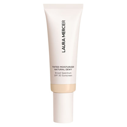 Picture of Laura Mercier Tinted Moisturizer Natural Dewy with SPF 30: 24HR+ Hydration, Long Lasting, Sheer to Light, Buildable Coverage, Dewy Finish, Improve Skin Tone and Texture, Skin Tint, Silk