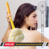 Picture of Shower Body Brush,Soft Bristles and Beautiful Pumpkin Loofah 14" Long Handle Back Scrubber Bath Mesh Sponge for Skin Exfoliating Bath,Massage Bristles Suitable for Wet or Dry,Men and Women (Yellow)