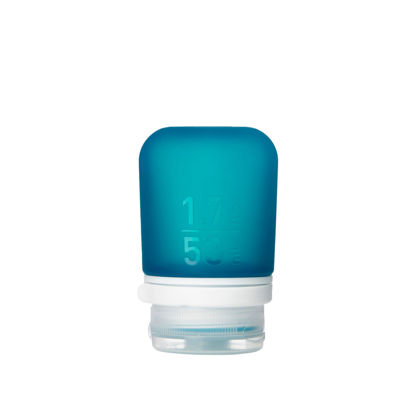 Picture of humangear GoToob+ (Small) | Refillable Silicone Travel Bottle | Locking Lid | Food-Safe Material | Teal, Small (1.7 fl.oz; 53ml)