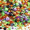 Picture of Briskbloom 60g Mix Pearls and Rhinestones for Crafts, 3620PCS 2mm-10mm Flatback Pearl Rhinestones for Nails Face Art Tumblers, Halloween Jelly Rhinestones and Half Pearls, Orange|Black|Green|Purple