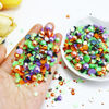 Picture of Briskbloom 60g Mix Pearls and Rhinestones for Crafts, 3620PCS 2mm-10mm Flatback Pearl Rhinestones for Nails Face Art Tumblers, Halloween Jelly Rhinestones and Half Pearls, Orange|Black|Green|Purple