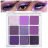 Picture of AMY'S DIARY Deep Light Purple Matte Shimmer Eye Shadow Palette Makeup,Eyeshadow Long Lasting Waterproof Cruelty-Free, 9 Blendable Shades in Smooth with Gorgeous Pearls for Girls (Purple palette)