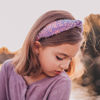 Picture of FROG SAC Sequin Knot Headband for Girls, Purple Knotted Hair Bands Accessories for Kids, Sparkly Iridescent Little Girl Headbands, Cute Fashion Hairbands for Tweens Stocking Stuffers for Children