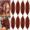 Picture of 10 Inch Pre Separated Springy Afro Twist Hair 8 Packs Copper Spring Twist Hair for Faux Locs Crochet Hair Pre Fluffed Marley Twist Crochet Braiding Hair Synthetic Hair Extensions (8 Strands/Pack,350)