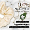 Picture of OLESILK 100% Mulberry Silk-Scrunchies for Hair Sleep, Women Grils Silk Hair Ties for Frizz & Breakage Curly Hair, No Damage, Elastics Ponytail Holder, 3 Pack