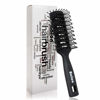 Picture of Vent Hair Brush, 11 Row Vented Hairbrush for Men and Women, Vent Brushes With Ball Tipped Bristles for Wet Short Curly Straight Hair Blow Drying Quickly(Black)
