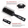 Picture of Vent Hair Brush, 11 Row Vented Hairbrush for Men and Women, Vent Brushes With Ball Tipped Bristles for Wet Short Curly Straight Hair Blow Drying Quickly(Black)