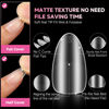 Picture of UNA GELLA Short Almond Nail Tips, 312Pcs Pre-file Inner & Full Matte Surface Short Almond Gel x Nail Tips, 15 Sizes No C Curve Soft Gel Nail Tips Acrylic False Nails for Nail Extension Art DIY Salon