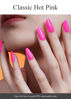 Picture of AutyaMee Semi Cured Gel Nail Strips (Classic Hot Pink)-20 PCS Gel Nail Stickers | UV Light Required | Gel Nail Wraps, Salon Quality & Easy To Use