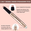 Picture of 2 in 1 Eyeshadow stick and Sponge Makeup Brush, Brown Smooth Cream Shimmer Shadow Pencil Long Lasting Waterproof Eye Shadow Highlighter Stick Makeup , Hypoallergenic Eyeshadow, Highlighter Eye Liner