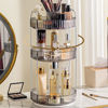 Picture of Aveniee 360° Rotating Makeup Organizer for Vanity, Upagraded Perfume Skincare Bathroom Counter Organizers with Brush Divider, 3 Tier Spinning Lipstick Cosmetic Makeup Lotion Storage Organizer (Grey)