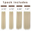 Picture of REECHO 24" Straight Long 4 PCS Set Thick Clip in on Hair Extensions - Light Blonde
