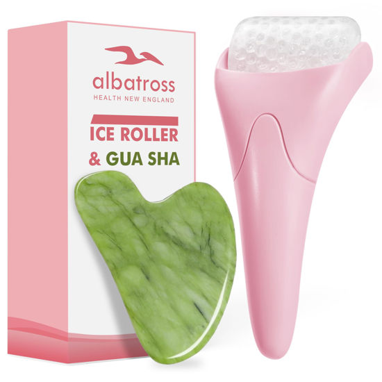 Picture of Gua Sha & Ice Roller for Face, Small Gifts, Facial Tools for Puffiness and Redness Reducing Skin Care Routine, Self Care Massage Gift for Women Men