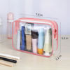 Picture of Wedama TSA Approved Toiletry Bag, Cosmetic Bags 3 Pack with Zipper Carry on Airline Airport Travel Accessories, PVC Makeup Bags for Travel, Quart Size Travel Bags for Men and Women-Pink