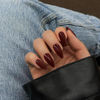 Picture of More Burgundy Press on Nails Medium Almond Fake Nails Press on Acrylic Nails Set,KQueenest Dark Red Stiletto Nails Glue on Nails Medium Length Gel False Nails Short Almond Nails UV Coating in 24PCS