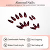 Picture of More Burgundy Press on Nails Medium Almond Fake Nails Press on Acrylic Nails Set,KQueenest Dark Red Stiletto Nails Glue on Nails Medium Length Gel False Nails Short Almond Nails UV Coating in 24PCS