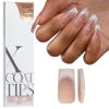 Picture of BTArtboxnails XCOATTIPS Press on Nails - Cat Eye Christmas Press on Nails, French Tip Nails Long Square Nail Tips, Soft Gel Nails False Nail, Soak Off Acrylic Fake Nails Extensions