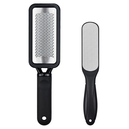 Picture of Foot Files Callus Remover 2 Pcs Stainless Steel Professional Pedicure Foot Rasp and Dual Sided Scrubber Foot Care Tools to Removes Hard Skin Corns for Dry and Wet Fee